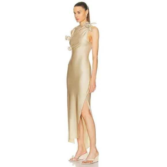 Coperni Gold Asymmetrical Gown with Slit - Picture 5 of 16